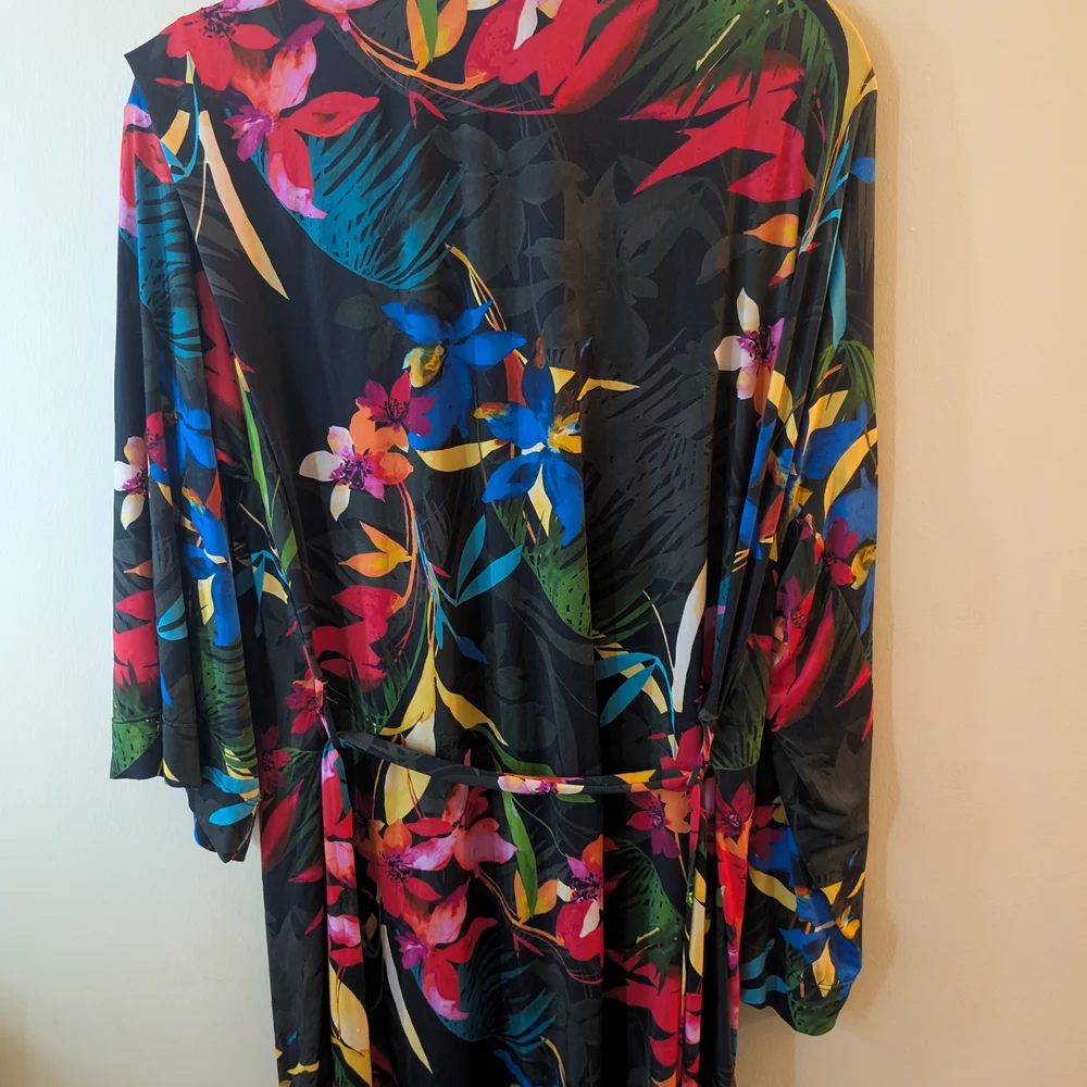 EUC! 🌺Cacique Tropical Floral Kimono and Teddy Set Size 14/16 - Picture 6 of 10